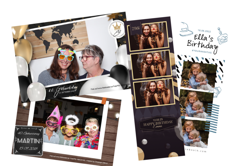 Fotobox Layouts Geburtstagsfeier