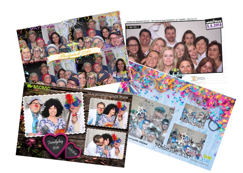 Fotobox Layouts Mottoparty